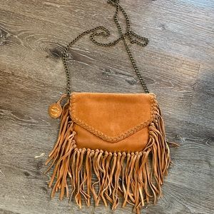 Fringe cross body purse